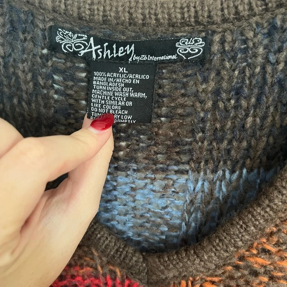 Y2K Knit Long Tunic Sweater Top XL - Picture 3 of 3